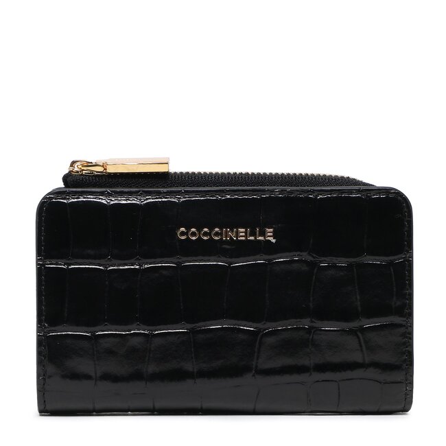 Malá dámská peněženka Coccinelle - MW6 Metallic Croco Shiny Soft E2 MW6 11 C1 01 Noir 001
