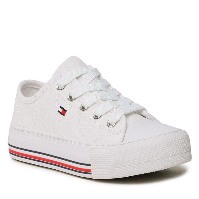 Scarpe da ginnastica Tommy Hilfiger - Low Cut Lace-Up Sneaker T3A9-32677-0890 M White 100