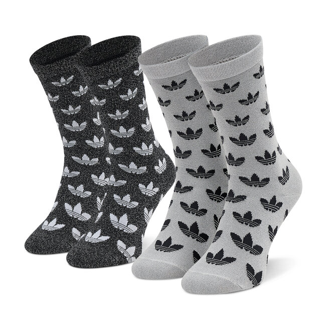 Set di 2 paia di calzini lunghi da donna adidas - Mon Full Gl Crw HC9527 Black/Grey Two