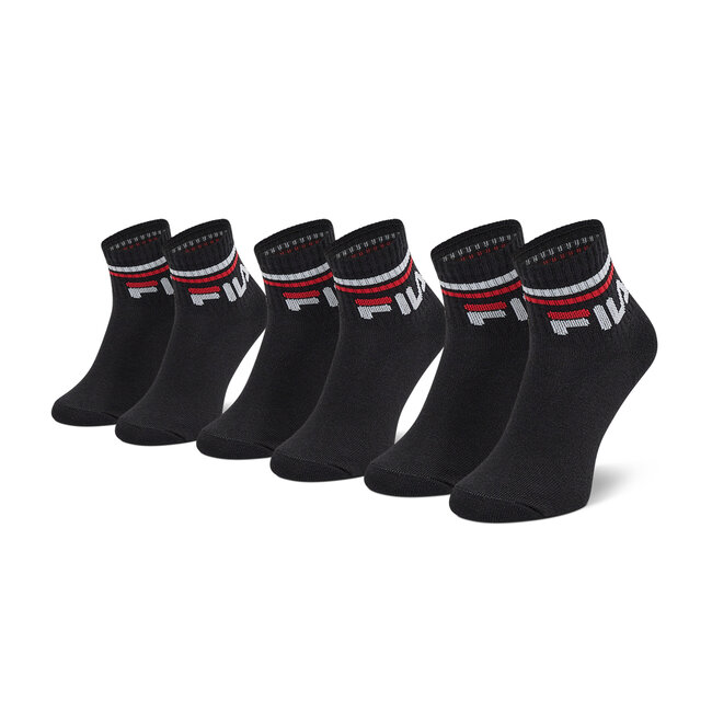 Set di 3 paia di calzini lunghi da bambini Fila - Calza Quarter F8338 Black 200