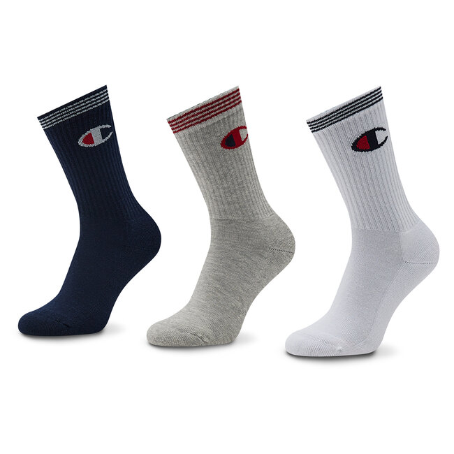 Set di 3 paia di calzini lunghi unisex Champion - Calzini U20036 WW006 Wht/Nny/Oxgm