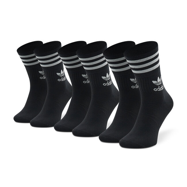 Set di 3 paia di calzini lunghi unisex adidas - Mid Cut Crew GD3576 Black/White