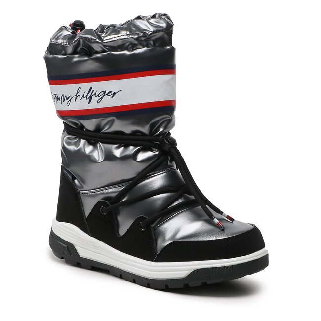 Schneeschuhe Tommy Hilfiger - Snow Boot T3A6-32436-1485 S Dark Silver 918
