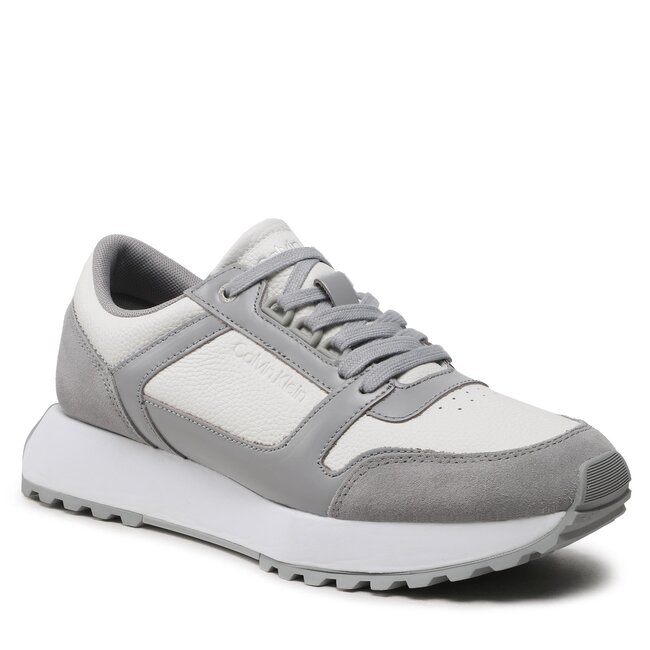Calvin Klein E8892BLK - Low Top Lace Up Lth HM0HM00925 Grey Fog/White 0IN
