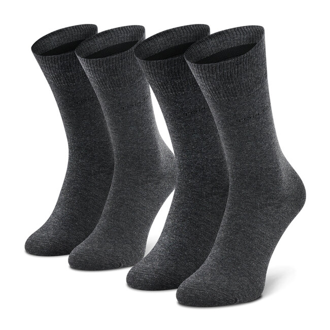 Súprava 2 párov vysokých pánskych ponožiek Tom Tailor - 9002 Anthracite 620