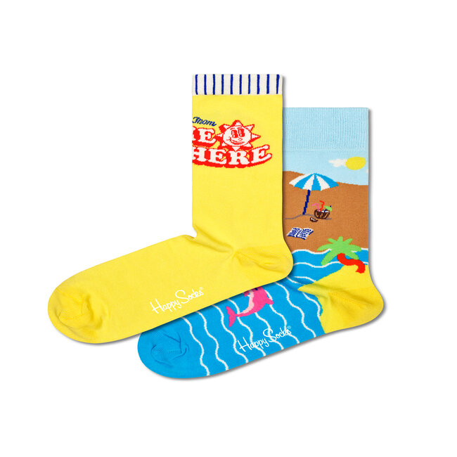 Set di 2 paia di calzini lunghi unisex Happy Socks - XWYW02-2200 Multicolore