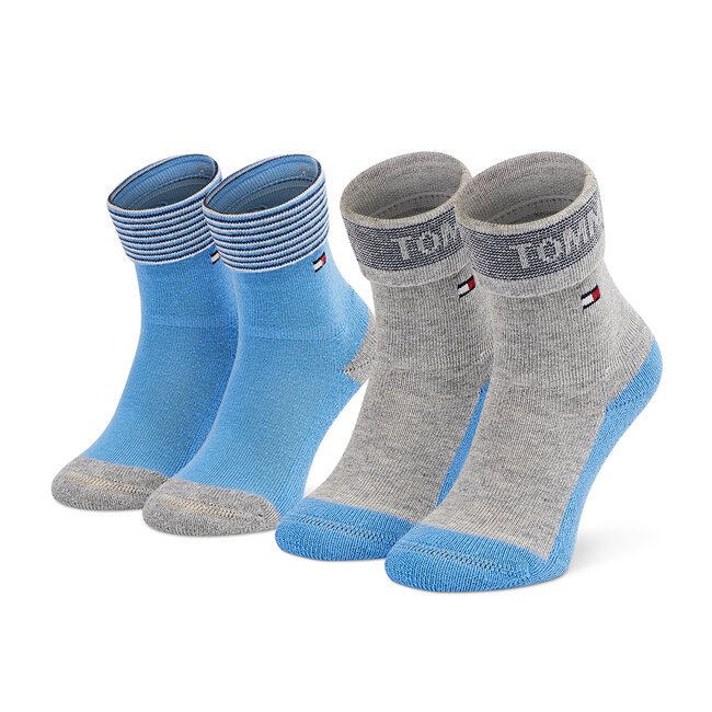 Set di 2 paia di calzini lunghi da bambini Tommy Hilfiger - 701210508 Blue Combo 003
