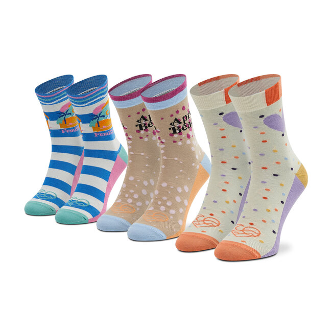 Set di 3 paia di calzini lunghi da donna Femi Stories - Pavo Summer Dots