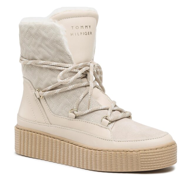 Curea de Damă TOMMY JEANS - Snow Boot Monogram FW0FW06852 Sugarcane AA8