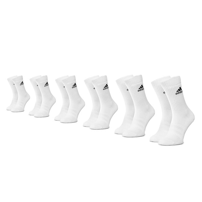 Set di 6 paia di calzini lunghi unisex adidas - Cush Crw 6Pp DZ9353 White/White/White/Wz