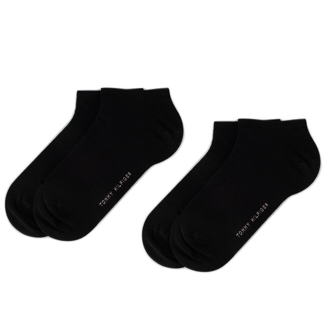 Sada 2 párů dámských nízkých ponožek Tommy Hilfiger - 343024001 Black 200