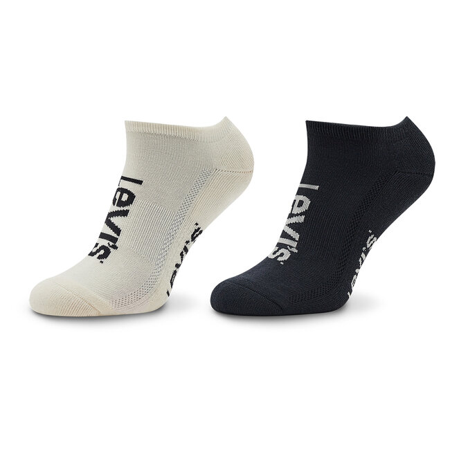 Sada 2 párů vysokých ponožek unisex Levi's® - 701221255 Black/White