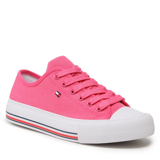 Кросівки tommy kkert & hilfiger 38 p 24.5 cm Tommy kkert Hilfiger - Low Cut Lace-Up T3A9-32677-0890313 S Fuchsia 313