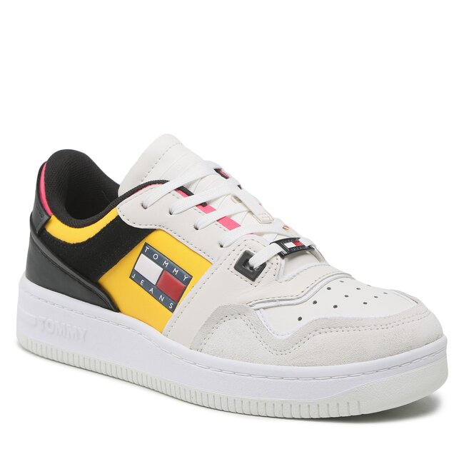 Sneakersy Tommy jeans - Bastke Wmn EN0EN02052  Ecru 0F4