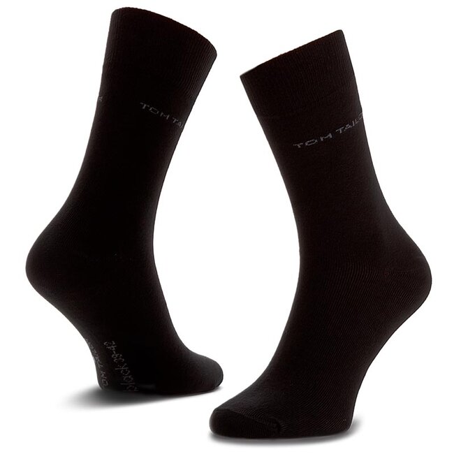 Súprava 3 párov vysokých pánskych ponožiek Tom Tailor - 9003 Black 610