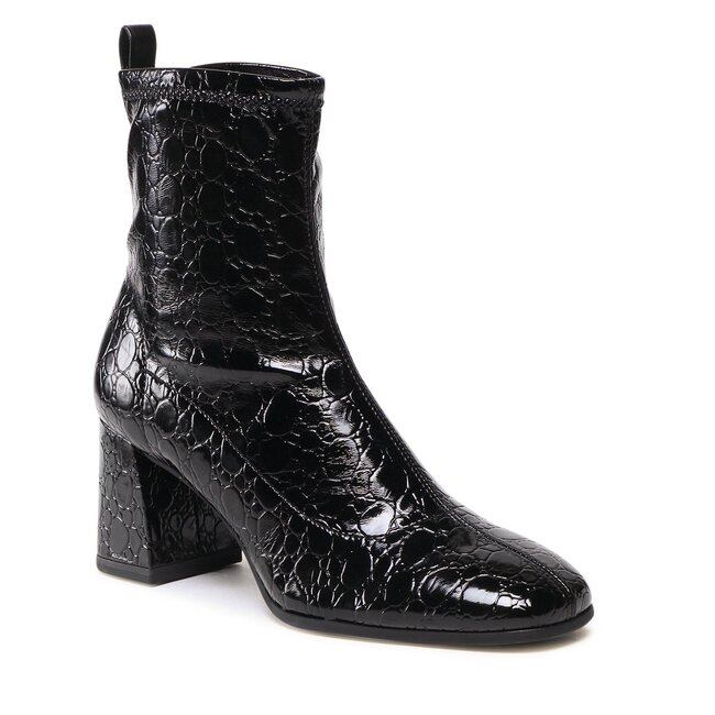 Polokozačky Tamaris - 1-25309-29 Black Croco Pat. 033