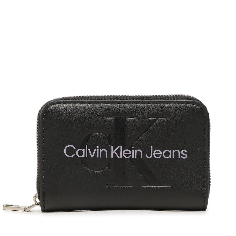 Kleine Damen Geldbörse Calvin Klein Jeans Sculpted Med Zip Around Mono K60K607229 0GJ Damen Geldbörsen Geldbörse Leder-Galanterie Zubehör