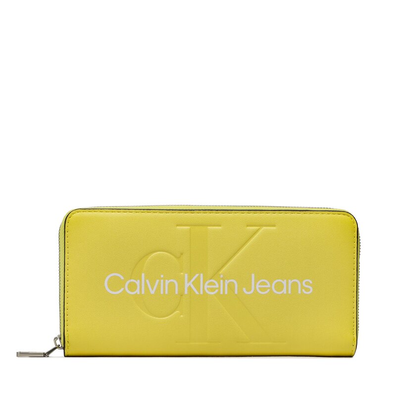 Große Damen Geldbörse Calvin Klein Jeans Sculpted Mono Zip Around Mono K60K607634 LAE Damen Geldbörsen Geldbörse Leder-Galanterie Zubehör