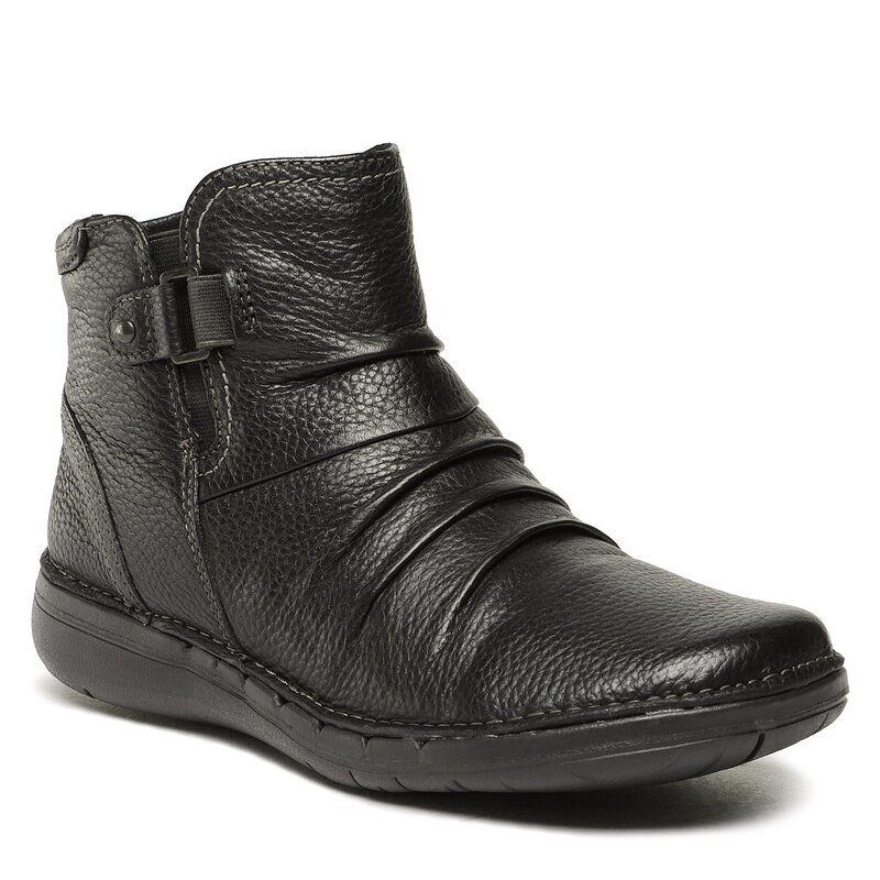 Stiefeletten Clarks Un Loop Top 261686734 Black Leather Boots Stiefel und andere Damenschuhe