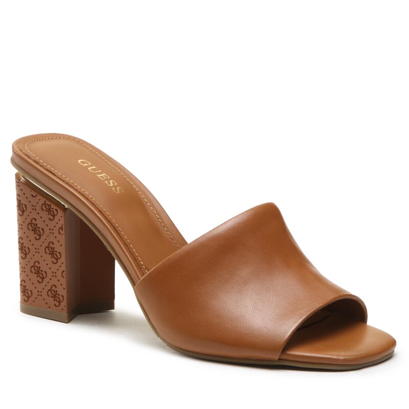 Pantoletten Guess Yella FL6YEL LEA03 COGNA Alltägliche Sandalen Sandalen Pantoletten und Sandaletten Damenschuhe
