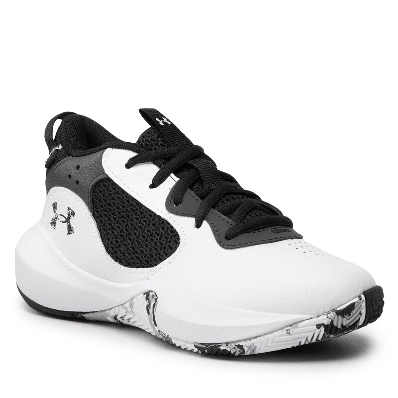 Schuhe Under Armour Ua Ps Lockdown 6 3025618-101 Wht/Blk Schnürschuhe Halbschuhe Jungen Kinderschuhe