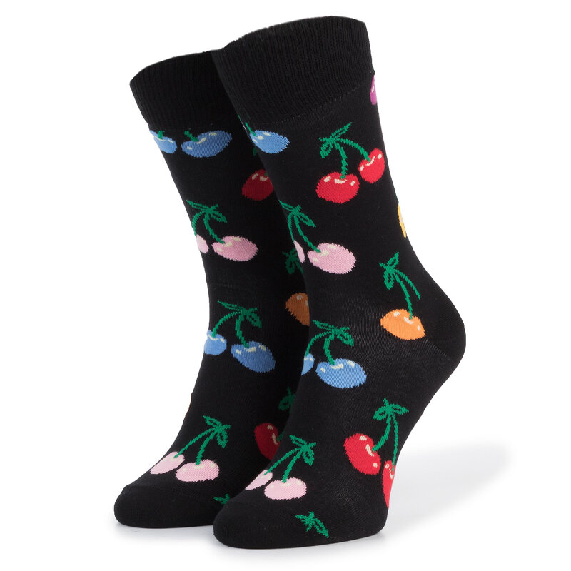 Hohe Unisex-Socken Happy Socks CHE01-9002 Schwarz Hohe Damen Socken Textilien Zubehör