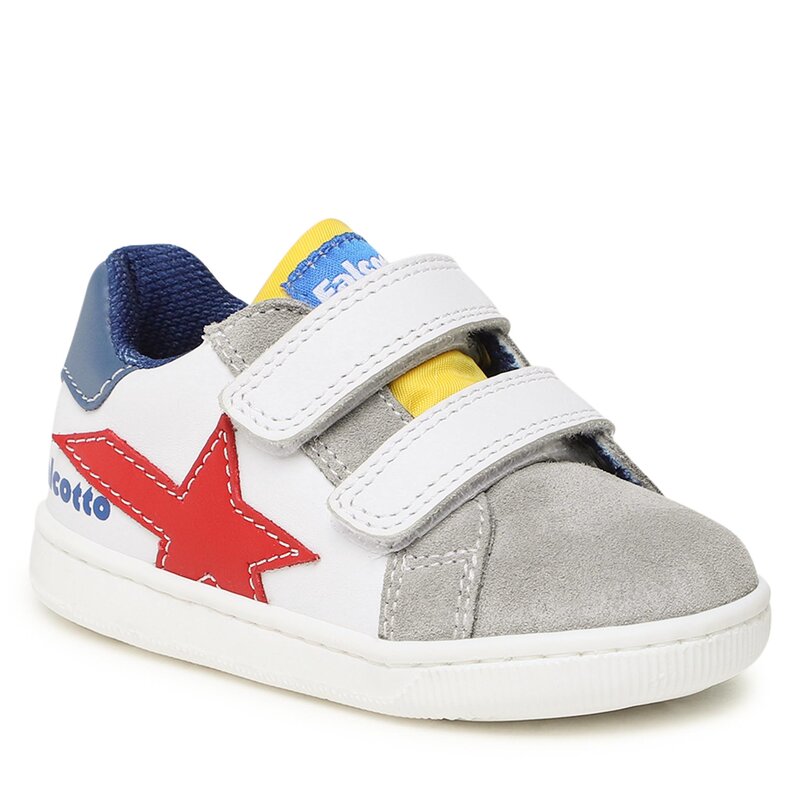 Sneakers Naturino Falcotto by Naturino Ellasea Vl 0012017751.01.1N06 White/Grey/Azure Klettverschluss Halbschuhe Jungen Kinderschuhe