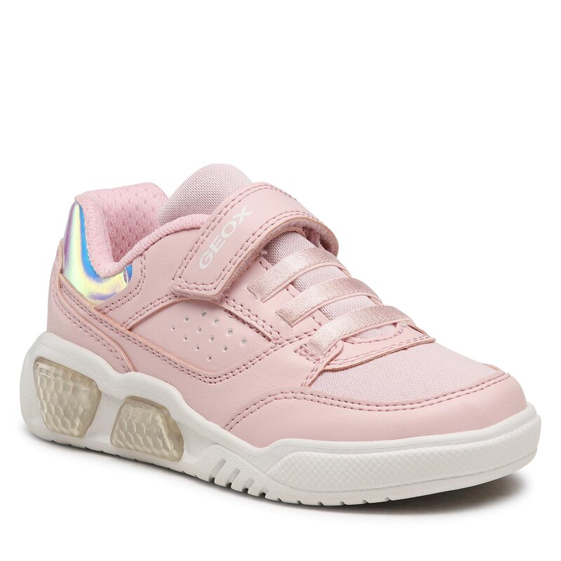 Sneakers Geox J Illuminus Girl J35HPA0BUASC8W1Z S Lt Rose/White Halbschuhe Mädchen Kinderschuhe