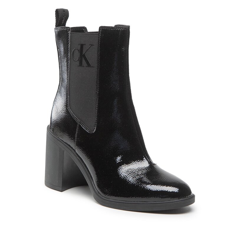 Stiefeletten Calvin Klein Jeans Block Heel Boot Naplak YW0YW00856 Black BDS Boots Stiefel und andere Damenschuhe