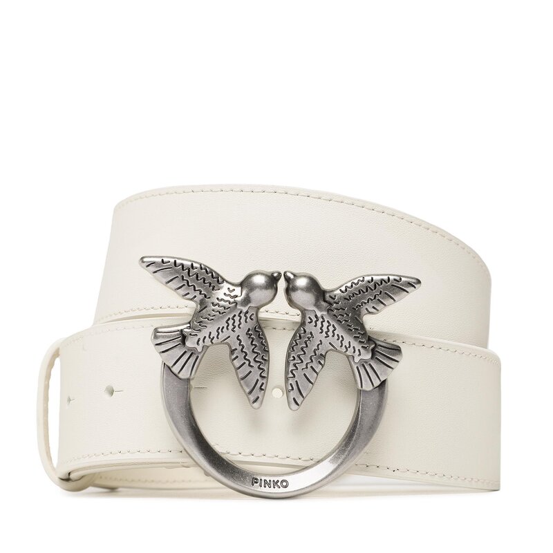 Damengürtel Pinko Love Berry H4 Belt PE 23 PLT01 100120 A0F1 White Z14O Damengürtel Gürtel Leder-Galanterie Zubehör