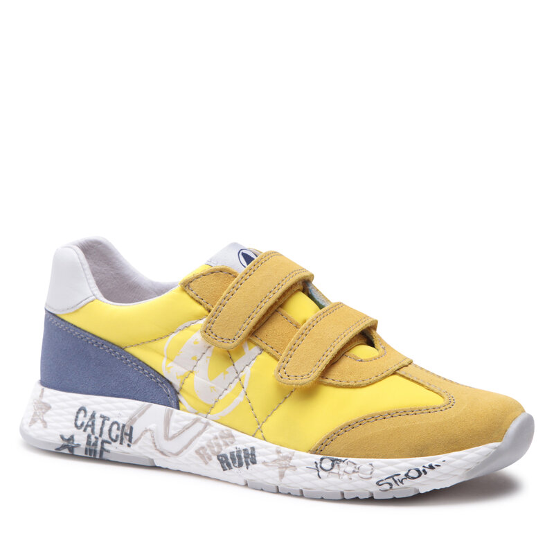 Sneakers Naturino Jesko 0012015885.20.1G74 D Yellow/Celeste Klettverschluss Halbschuhe Jungen Kinderschuhe