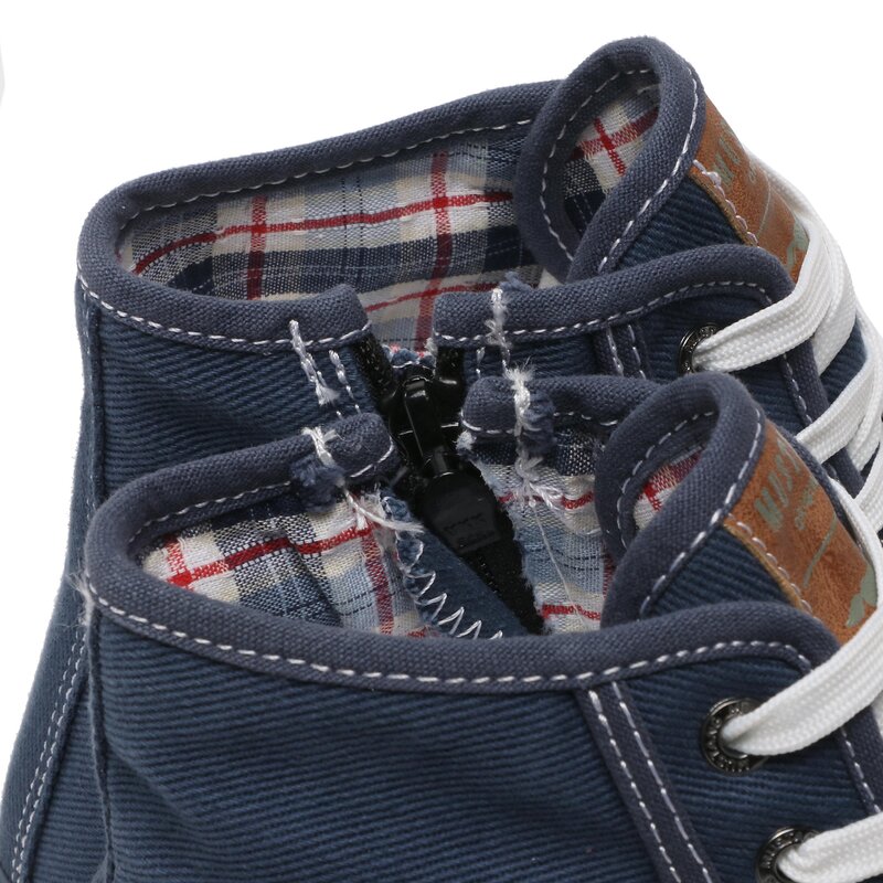 Sneakers aus Stoff Mustang 4058-505-841 Jeansblau Turnschuhe Halbschuhe Herrenschuhe