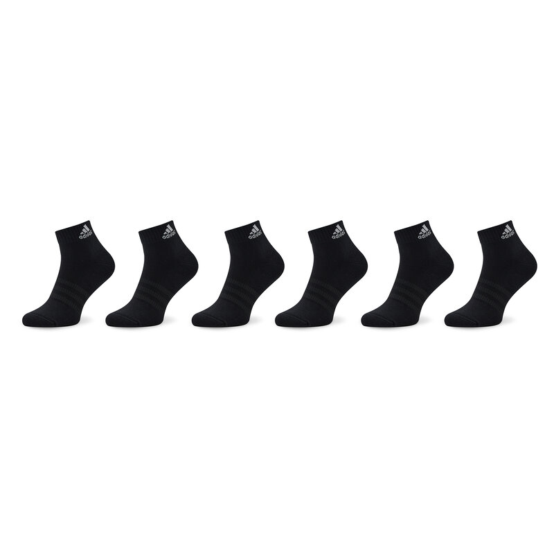 6er-Set niedrige Unisex-Socken adidas Cushioned Sportswear IC1291 Black/White Niedrige Damen Socken Textilien Zubehör