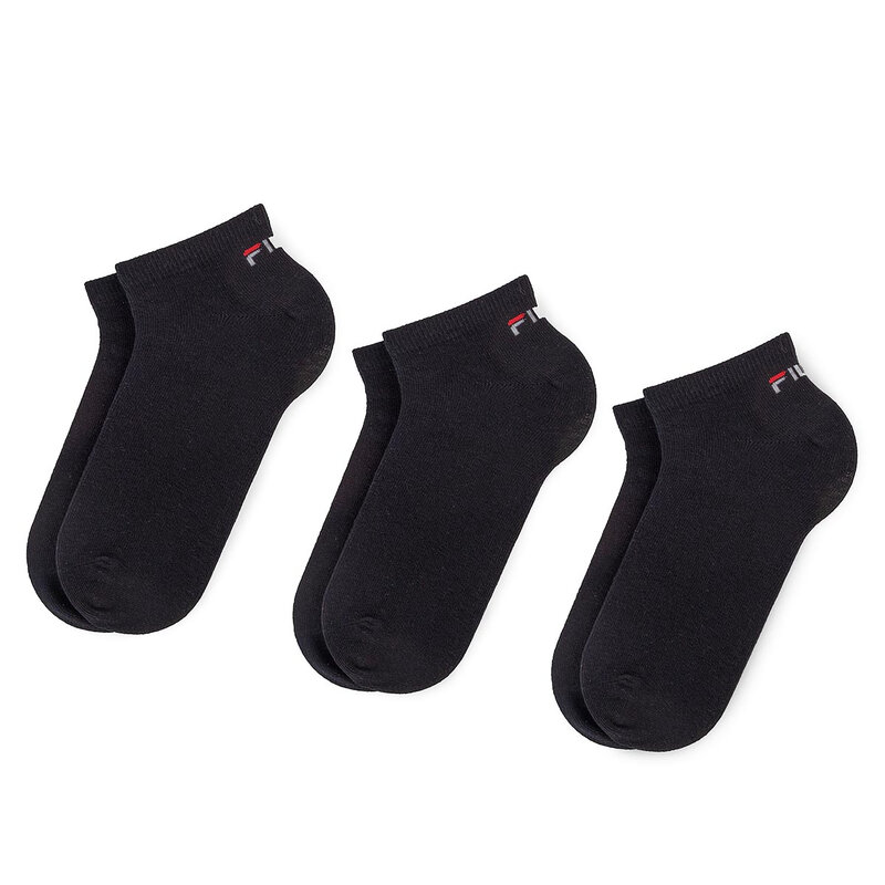 3er-Set niedrige Unisex-Socken Fila Calza F9100 Black 200 Niedrige Damen Socken Textilien Zubehör