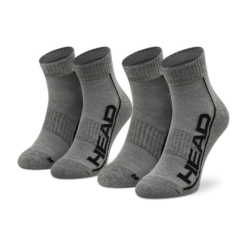 2er-Set niedrige Unisex-Socken Head Performance Quarter 791019001 Grey 008 Niedrige Damen Socken Textilien Zubehör