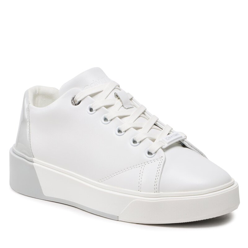 Sneakers Calvin Klein Heel Cupsole Lace Up-Lth Mix HW0HW01209 Ck White YAF Sneakers Halbschuhe Damenschuhe