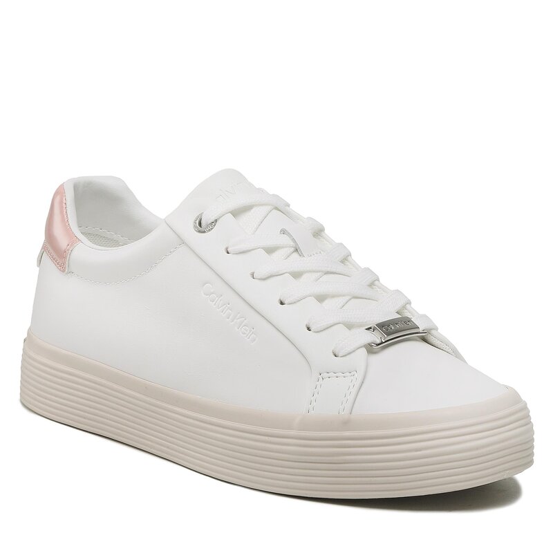 Sneakers Calvin Klein Vulc Lace Up HW0HW01372 White/Pink Mix 0LE Sneakers Halbschuhe Damenschuhe