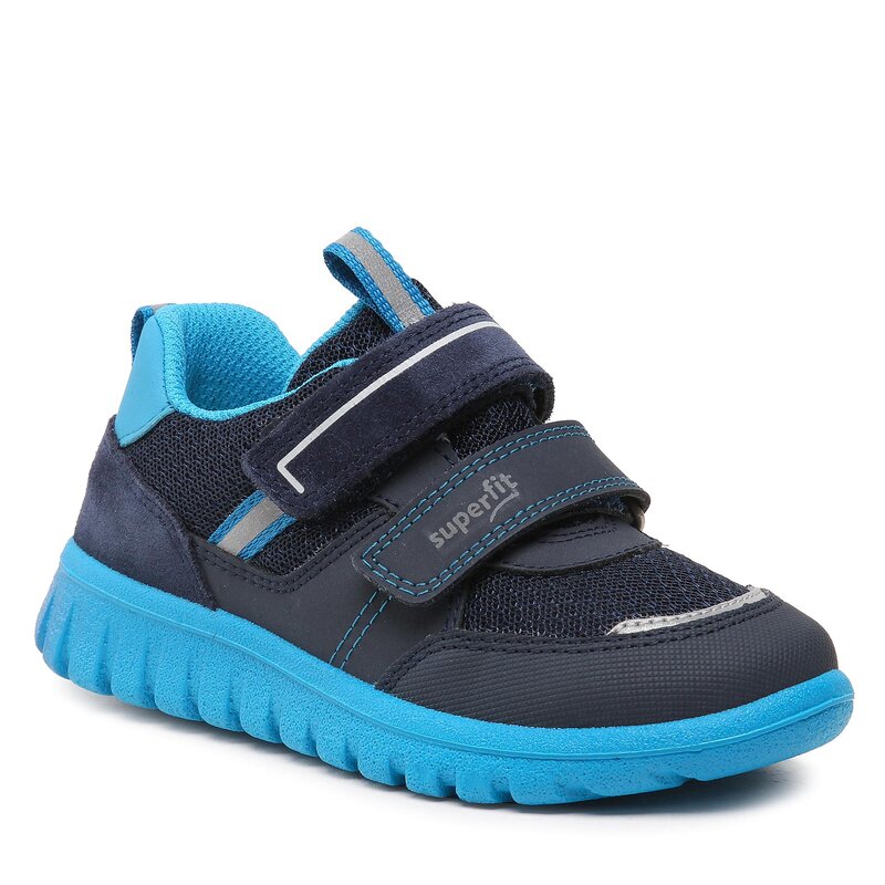 Sneakers Superfit 1-006203-8000 S Blue/Turquoise Klettverschluss Halbschuhe Jungen Kinderschuhe
