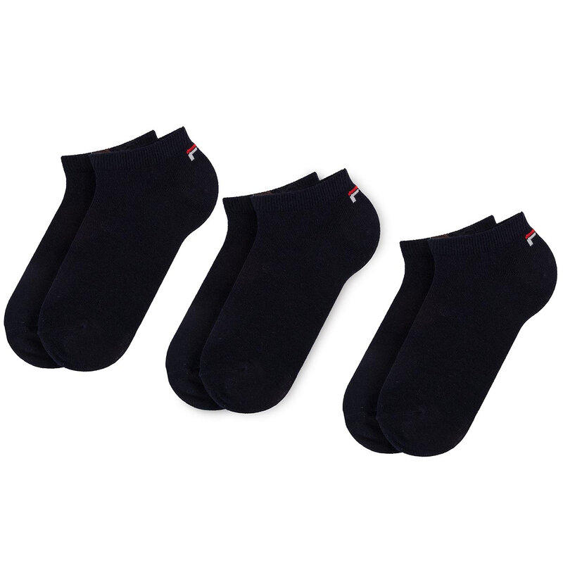 3er-Set niedrige Unisex-Socken Fila Calza F9100 Navy Niedrige Damen Socken Textilien Zubehör