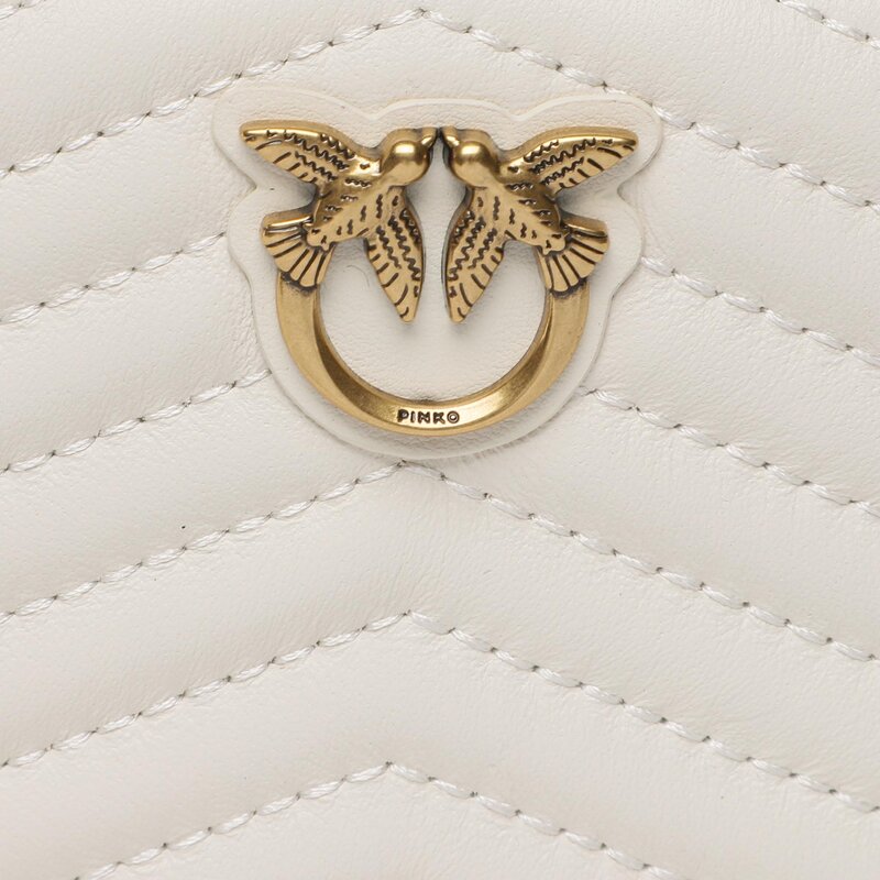Große Damen Geldbörse Pinko Taylor Zip Around PE 23 PCPL 100249 A0GK Bianco Seta/Antique Gold Z14Q Damen Geldbörsen Geldbörse Leder-Galanterie Zubehör PU12088