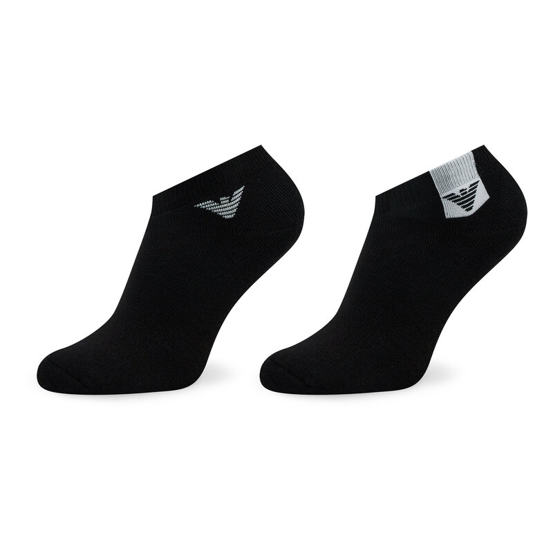 2er-Set niedrige Herrensocken Emporio Armani 306208 3R378 00020 Nero Niedrige Herren Socken Textilien Zubehör