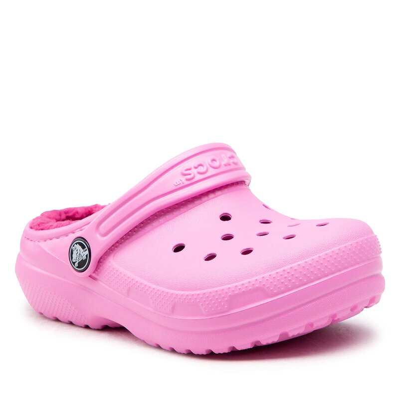 Pantoletten Crocs Classic Lined Clog K 207010 Rose Pink Pantoletten Pantoletten und Sandaletten Mädchen Kinderschuhe