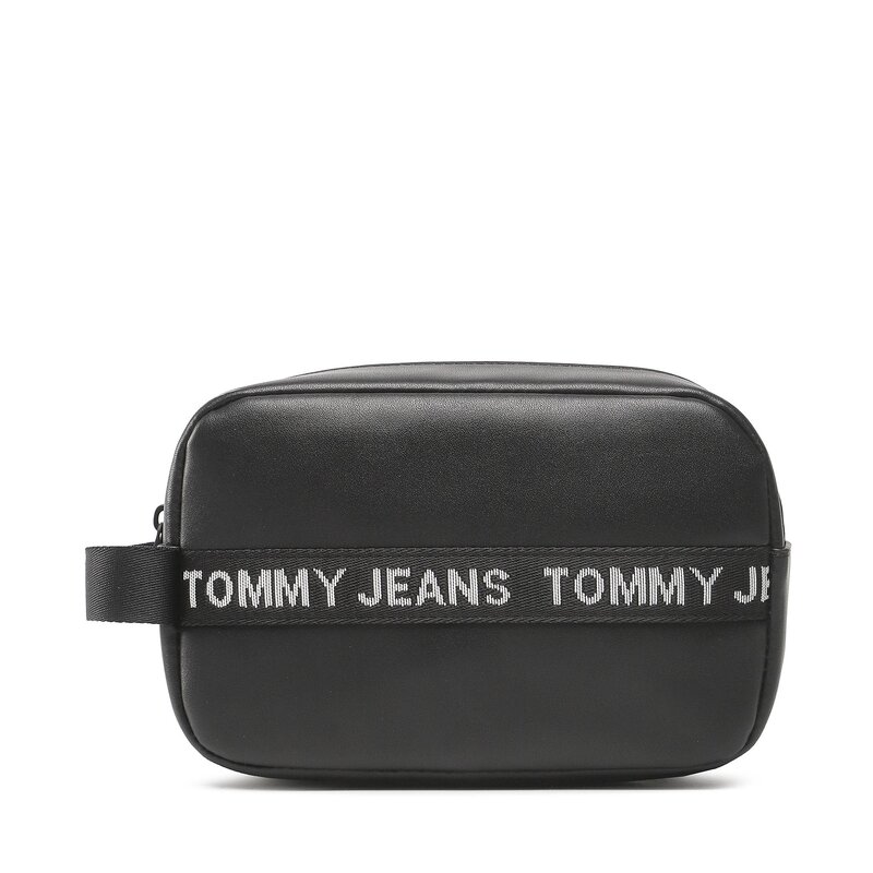 Kosmetiktasche Tommy Jeans Tjm Essential Leather Washbag AM0AM11366 BDS Leder Gepäck Kosmetiktaschen und Köfferchen Zubehör