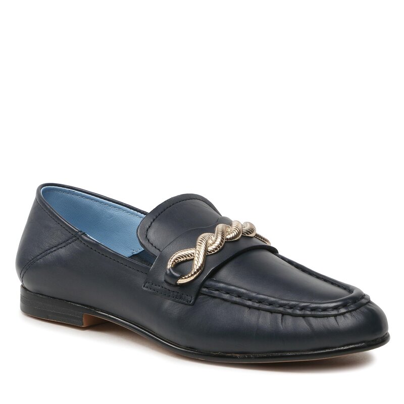 Slipper Tommy Hilfiger Th Chain Feminne Loafer FW0FW07077 Space Blue DW6 Lords Halbschuhe Damenschuhe