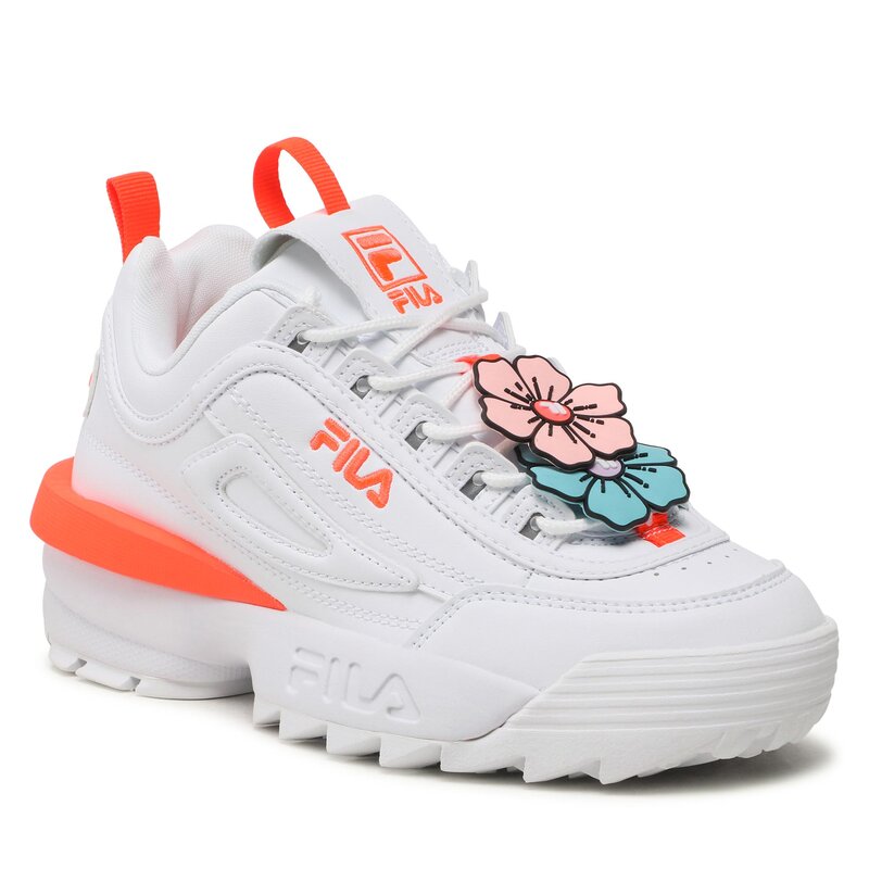 Sneakers Fila Disruptor Flower Wmn FFW0243.13197 White/Fiery Coral Sneakers Halbschuhe Damenschuhe