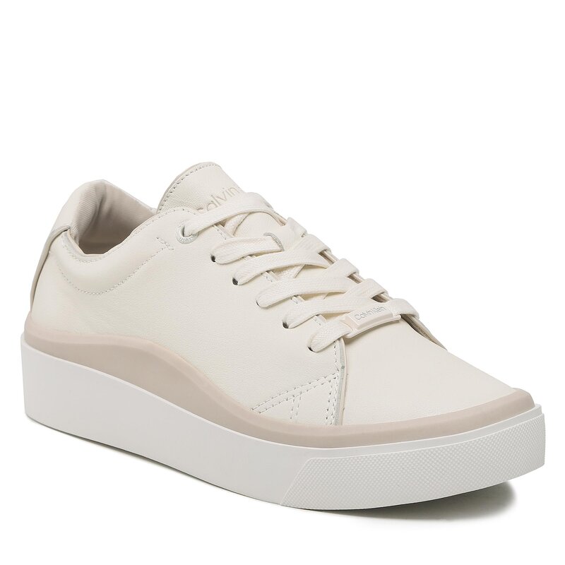 Sneakers Calvin Klein Cupsole Wave Lace Up HW0HW01349 Marshmallow/Feather Gray 0K6 Sneakers Halbschuhe Damenschuhe