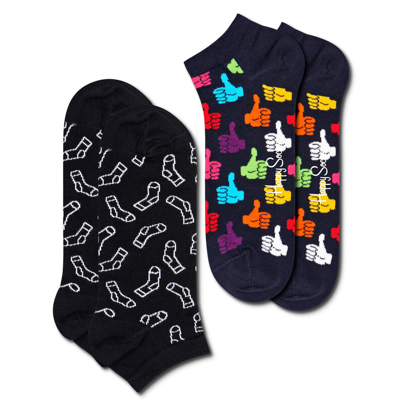 2er-Set niedrige Unisex-Socken Happy Socks THU02-6500 Bunt Niedrige Damen Socken Textilien Zubehör