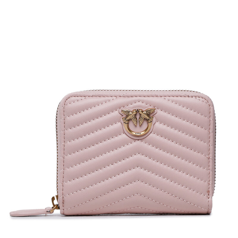 Große Damen Geldbörse Pinko Taylor Zip Around Sheep Nappa Chevro 100249 A0GK Cipria/Antique Gold O81Q Damen Geldbörsen Geldbörse Leder-Galanterie Zubehör