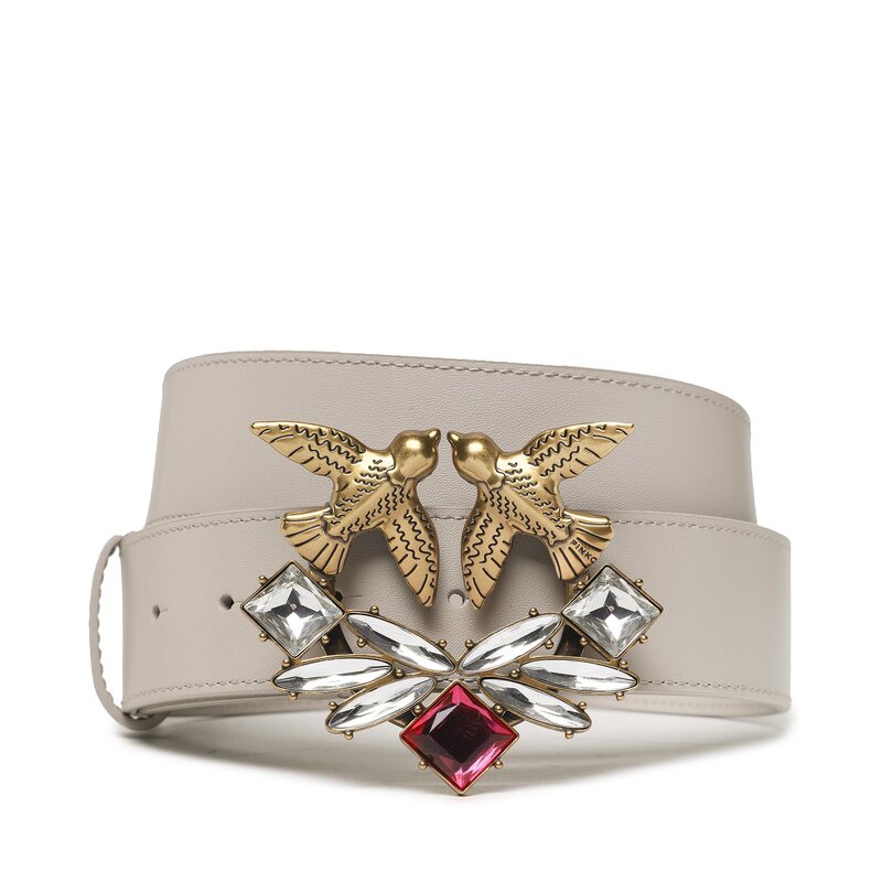 Damengürtel Pinko Love Berry 4H Belt PE 23 PLT01 100120 A0J5 Grey I30Q Damengürtel Gürtel Leder-Galanterie Zubehör