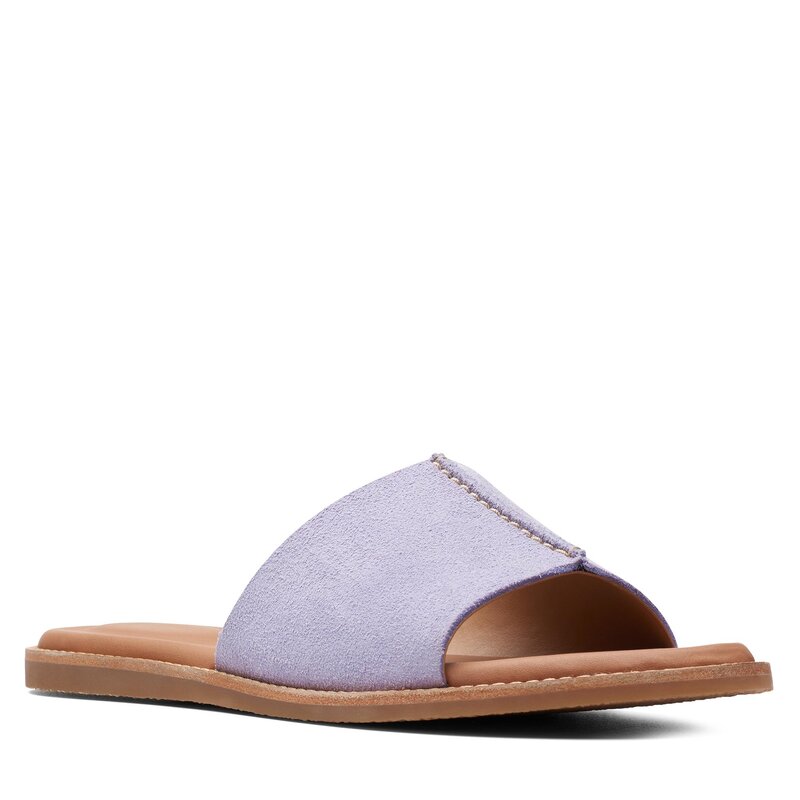 Sandalen Clarks Karsea Mule 26170606 Lilac Suede Sandalen Pantoletten und Sandaletten Damenschuhe